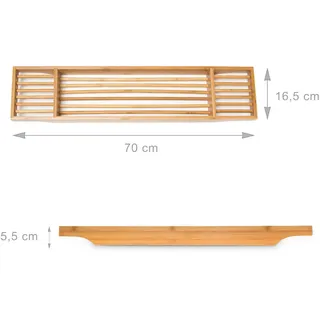 Relaxdays Badewannenablage braun