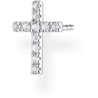 Thomas Sabo Damen Einzel Ohrstecker Kreuz silber, 925 Sterlingsilber