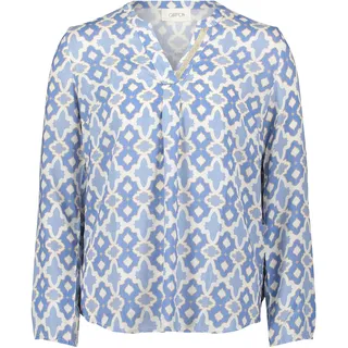 Cartoon Blusenshirt mit Muster Blau/Weiß 42