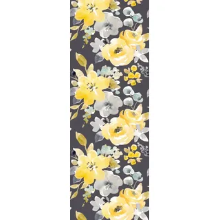 queence Vinyltapete »Hilda« Motiv   bedruckt   botanisch   floral   gemustert   natürlich glatt 90x250cm, selbstklebend, kinderleichte Anbringung,, Sticker, gelb