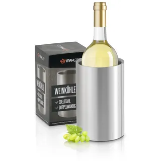Mahlzeit Edelstahl Weinkühler | Ø 12 x (H) 19 cm | Sektkühler, doppelwandig | Flaschenkühler für Wein, Sekt, Champagner, Wasser und vieles mehr