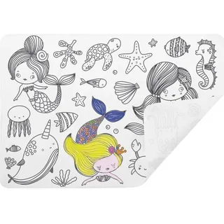 Silikon: Tischset zum Ausmalen – Thema Meerjungfrau