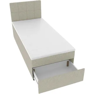 Boxxx Boxbett , Hellgrau , Kunststoff , H3 , Höhe ca. 19 cm , 90x200 cm , Topper durchgehend, Matratze durchgehend , Schlafzimmer, Betten, Einzelbetten