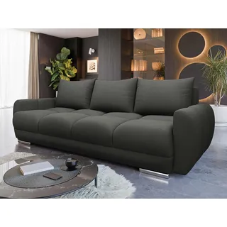 Mirjan24 Schlafcouch 3-Sitzer Schwarz