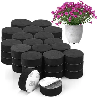 BELLE VOUS Unsichtbare Blumentopf Füße 50er Pack - Schwarze Füße für Blumenkübel - rutschfest mit starken selbstklebenden Pads für mittelgroße & große Pflanzkübel für Zimmer- und Freilandpflanzen