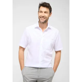 Kurzarmhemd ETERNA "MODERN FIT", Herren, Gr. 45, Normalgrößen, weiß, Popeline, 100% Baumwolle, tailliert, Hemden Kurzarmhemd, NON IRON (bügelfrei)