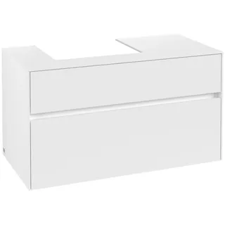 Villeroy & Boch Collaro Waschbeckenunterschrank, Waschbecken links, wandhängend, 1000x548x500mm, C01400MS, Farbe: Front/Korpus: White Matt, Griff: White Matt