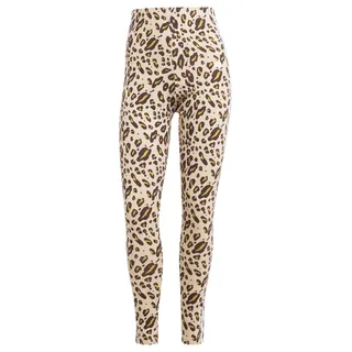adidas Damen Essentials 3-Stripes Animal Print Leggings, Magic beige/mesa/Shadow Brown, XS