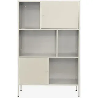 sweeek - Sideboard, industrielles Aufbewahrungsmöbel aus Stahl mit 6 Stauräumen - Creme - Creme