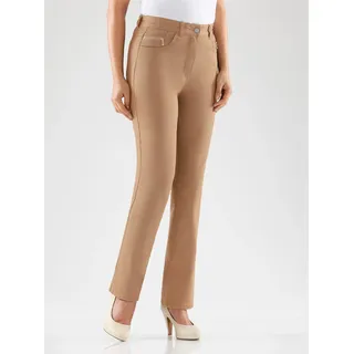5-Pocket-Jeans CASUAL LOOKS, Damen, Gr. 215, Extrakurzgrößen, braun (camel), 98% Baumwolle, 2% Elasthan, unifarben, lang, Jeans 5-Pocket-Jeans