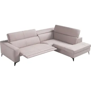 Egoitaliano Ecksofa "Edith, Designsofa mit hohem Sitzkomfort, Breite 269cm, L-Form", inkl. elektrischer Relaxfunktion und manuell verstellbaren Kopfteilen, paper