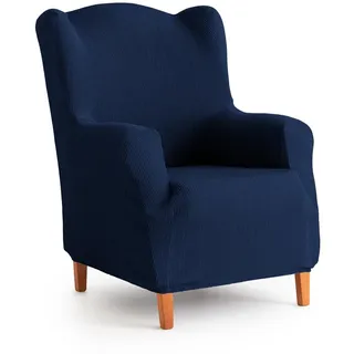 Maxifundas Elastischer Sofabezug für Ohrensessel, Blau, extra weich, rutschfest und elastisch, Modell Inca