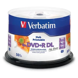 Verbatim DVD+R 8.5GB, 8x, 50er Spindel, inkjet printable (97693)
