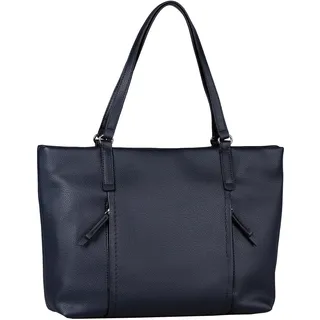 Shopper TOM TAILOR "Beca", Damen, Gr. B/H/T: 44cm x 30cm x 12cm, blau (dunkelblau), Polyurethan, clean, gepflegt, unifarben, Taschen Shopper, aus hochwertigem Kunstleder mit funktionalen Details