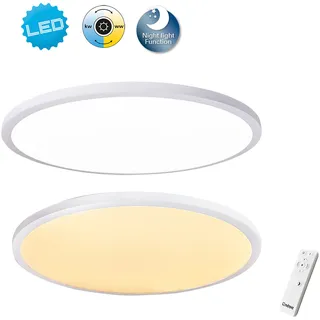 NÄVE LED Deckenleuchte "Luzern", weiß, 1, Ø 100cm H: 6,5cm, 1 Stk., Leuchten, incl. Fernbedienung, Nachtlichtfunktion, CCT, dimmbar, D: 100cm, weiß, LED Deckenleuchte
