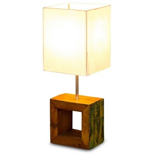 levandeo Tischlampe 16 x 45 x 16 cm Treibholz Tischleuchte Holz Lampe Teakholz Deko