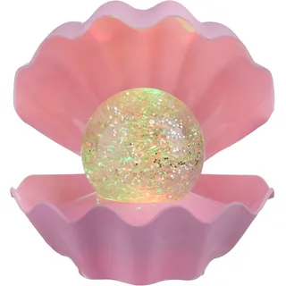 JUST LIGHT LED Tischleuchte "ARIELLE" LED-Board 1 Stk. Farbwechsler Glaskugel mit wunderschönem Glitzereffekt, rosa