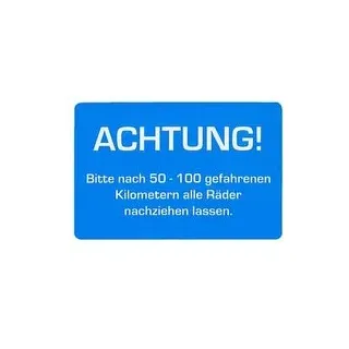 EICHNER Aufkleber ACHTUNG! Räder nachziehen lassen, blau/weiß, 250 St.
