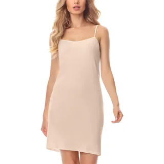 Merry Style Unterkleid Damen kurz Kleid MS10-203 (Beige,3XL)