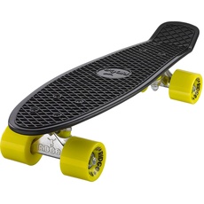 Ridge Skateboard Mini Cruiser, schwarz-gelb, 22 Zoll