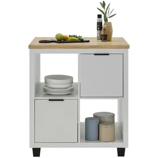 Mid.you Kücheninsel , Hellgrau, Eiche Artisan , Kunststoff , einzeln stellbar , 82x91x82 cm , Küchen, Küchenzeilen & Küchenblöcke, Küchenzeilen
