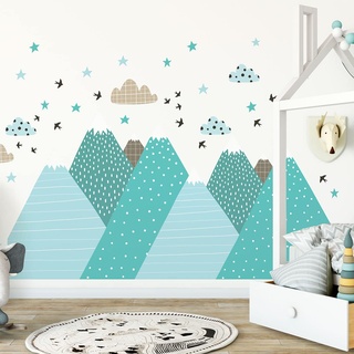 Wandsticker Kinder Deko Babyzimmer Wandsticker Kinder Wandsticker skandinavische Berge Jessika H120 x L 180 cm