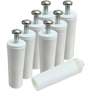 Rollladenstopper, 60 mm, für Rollläden, hergestellt aus Nylon, jeder weiße Jalousie, inklusive Unterlegscheibe und Schraube (8 Stück, weiß)