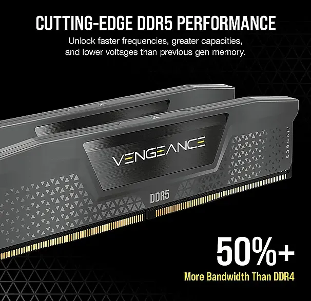 Bild von Vengeance grau DIMM Kit 32GB, DDR5-6000, CL36-44-44-96, on-die ECC (CMK32GX5M2E6000Z36)