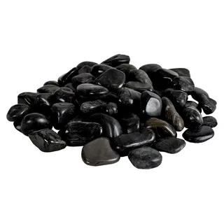 Schwarze polierte Dekosteine 2,5 kg, Kieselsteine für Garten 2-3 cm, Zierkies für Vasen und Flusssteine - Schwarz