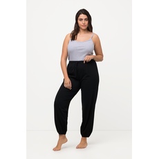 Große Größen Pyjama-Hose, Damen, schwarz, Größe: 54/56, Baumwolle/Viskose, Ulla Popken