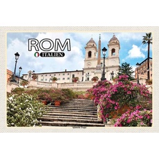 Blechschild 18x12 cm Rom Italien Spanische Treppe Kirche