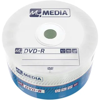 MyMedia DVD‐R 4.7GB, 16x Speed matt silver Wrap (50 x), Optischer Datenträger