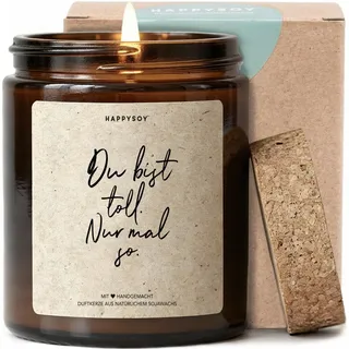 Du bist toll. Nur mal so - Duftkerze mit Spruch als liebevolles Geschenk für Freundin, beste Freundin, kleine Aufmerksamkeit mit blumigem Duft, Kerze im Glas