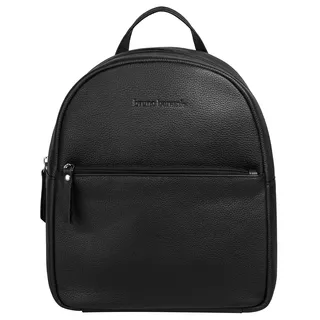Cityrucksack BRUNO BANANI "BRUNO BANANI Damen echt Leder", Damen, Gr. B/H/T: 23cm x 25cm x 11cm, onesize, schwarz, Leder, Rindsleder, leicht glänzend, unifarben, Rucksäcke Cityrucksack, echt Leder