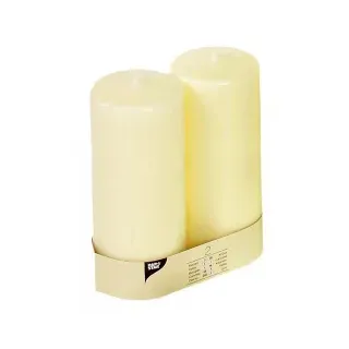 Papstar Ivory Stumpenkerzen 22 cm beige 2 St.