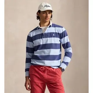 Polo Ralph Lauren für Herren. 710717116032 Das ikonische blaue Rugby-Trikot (M), Lässig, Baumwolle, Langarm