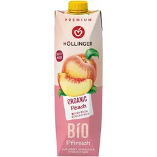 Bio Pfirsich Fruchtsaft 1000ml - besonders fruchtiger und vollmundiger Geschmack - Frei von künstlichen Aromen von Höllinger Juice