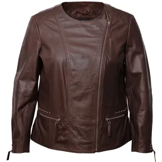 Bikerjacke JCC "Lederjacke 31024033", Damen, Gr. 44, rot (oxblood), Obermaterial: 100% Lammleder LEL. Futter: 100% Baumwolle CO., Jacken Bikerjacke