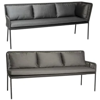 Stern Greta Dining-Set Ecke links Eckbank Kordel anthrazit/platin