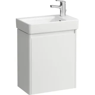 LAUFEN Komplettset 480, Pro S Handwaschbecken, 1 Hahnloch rechts, mit Überlauf, inklusive BASE 2.0 Waschtischunterbau, eine Tür rechts, 480x280x680mm, H8659642611041, Farbe: Weiß glänzend