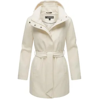 Kurzmantel MARIKOO "Kurzmantel Katalinaa 16", Damen, Gr. L, weiß (sanftes weiß), Obermaterial: 90% Polyester PES. 10% Elasthan EL.  Obermaterial: Futter: 100% Polyester PES., Mäntel Kurzmantel
