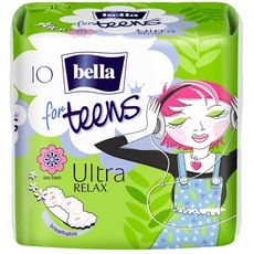 Bild Ultra Binden Relax: Ultradünne Binden Für Teenager, 1er Pack (1 x 10 Stück), Mit Flügeln + Frischeduft
