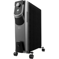 Cecotec Öl-Radiator ReadyWarm 11000 Space 360o Black. 2500 W, 11 Module, 3 Leistungsstufen, Kabelaufbewahrung, einfacher Steuerung, Griff, Rädern und doppeltem Sicherheitssystem, 28 m2, Schwarz