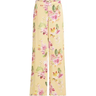 Marlene-Hose VERA MONT "Marlene-Hose mit Blumenprint", Damen, Gr. 34, EURO, bunt (gelb, rosé), Obermaterial: 100% Polyester PES., Hosen Marlene-Hose