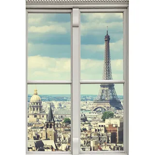 Leinwandbild QUEENCE "Paris", beige (farbe bild(er): natur), B:60cm H:90cm T:90cm, Canvas, Holzrahmen, Bilder, Leinwandbild, Premium-Leinwandstoff