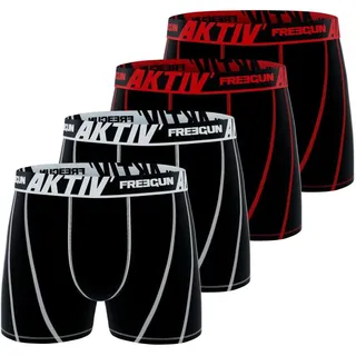 FREEGUN AKTIV Herren-Boxershorts, Sport, weich und bequem (4 Stück), 360 d2, XL