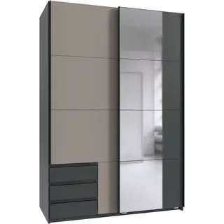WIMEX Schwebetürenschrank Emden 135 x 198 x 64 cm Grau