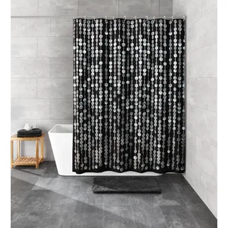 KLEINE WOLKE Duschvorhang Perla 180 x 200 cm schwarz
