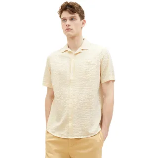 TOM TAILOR Herren 1036215 Hemd, 31776 - Yellow Seersucker Stripe, XL