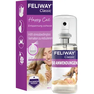 FELIWAY Classic Transport Spray für Katzen | Stressfreie Reise & Transport | sorgt für Entspannung bei punktueller Anwendung gegen Kratz- & Harnmarkieren | 60 ml